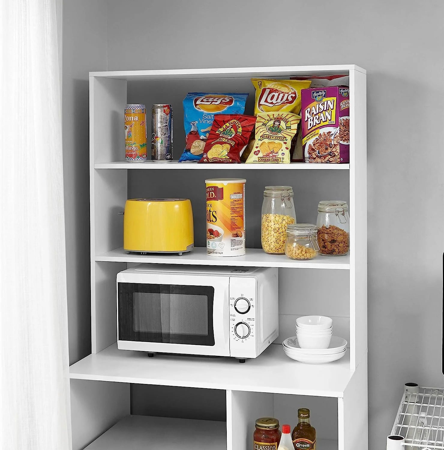 White Mini Fridge Dorm Station with Top J968695