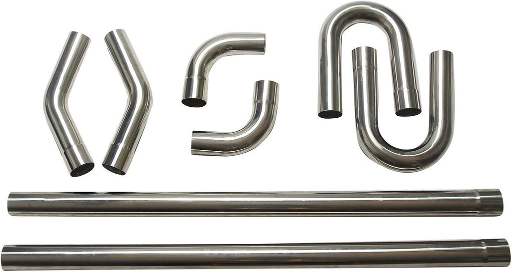 Stainless Steel T304 8PCS 2.5" Mandrel Pipe Straight and U-Bend Kit R31856
