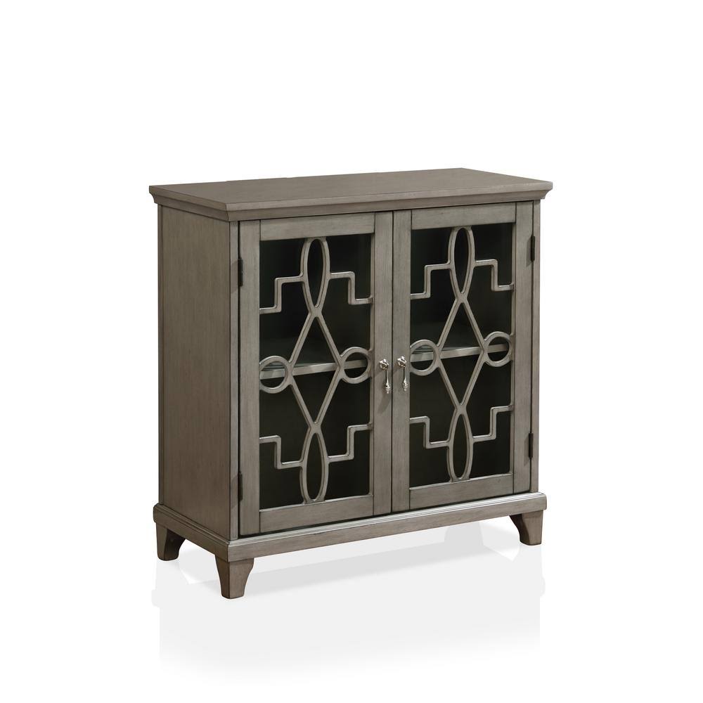 Gray Accent Cabinet with 2-Shelf A597570