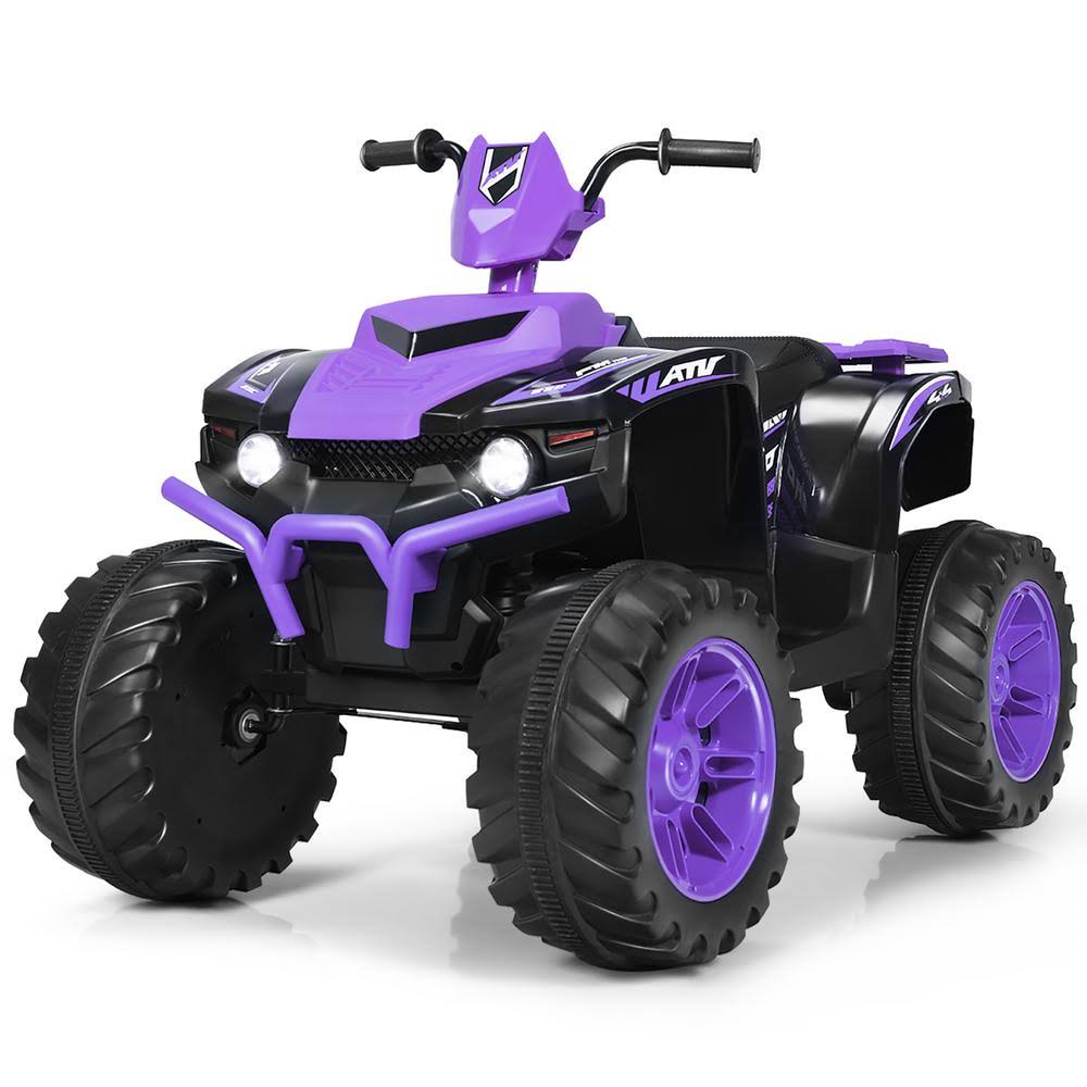 12V Kids 4-Wheeler ATV Quad Ride on Car with LED Light Music Purple O182280