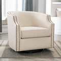 Linen Polyester Swivel Barrel Chair L542