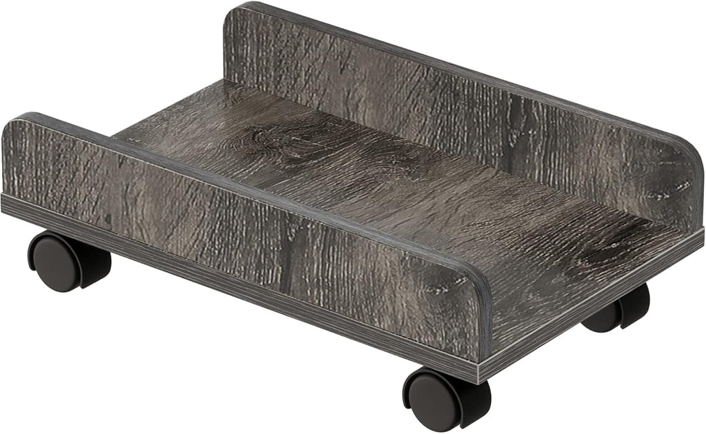 Rustic Brown CPU Stand Cart with 4 Caster Wheels H9145