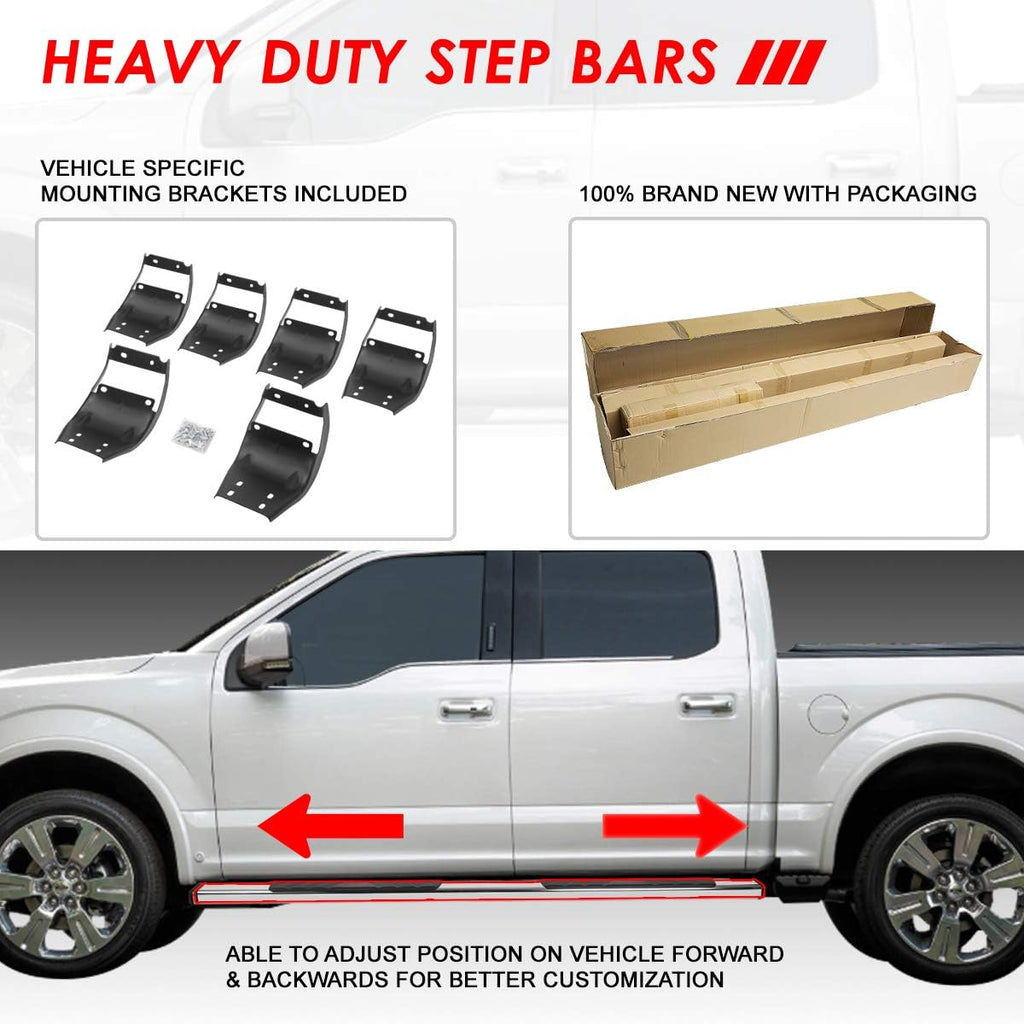 Polished Chrome Stainless Steel Nerf Bar Running Boards M124912