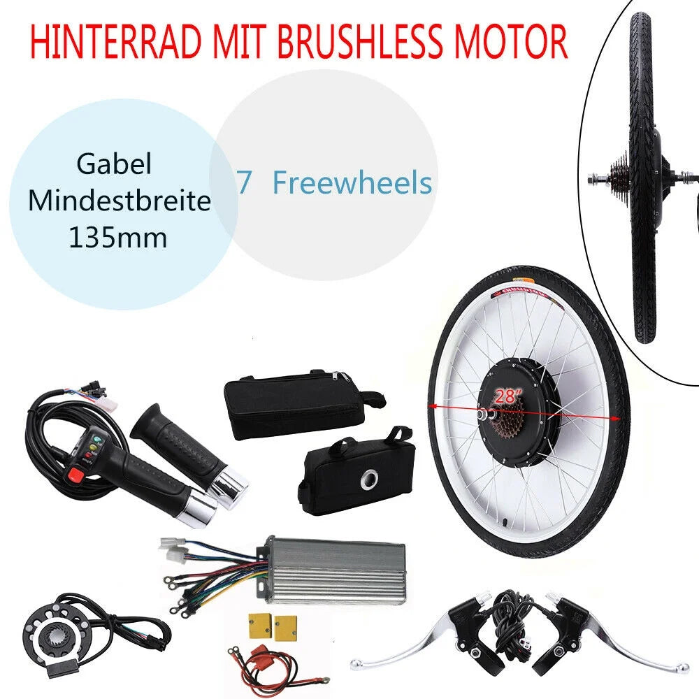 Electric Bicycle Motor Kit 28" 48V 1000W Rear Wheel Conversion Kit O446403