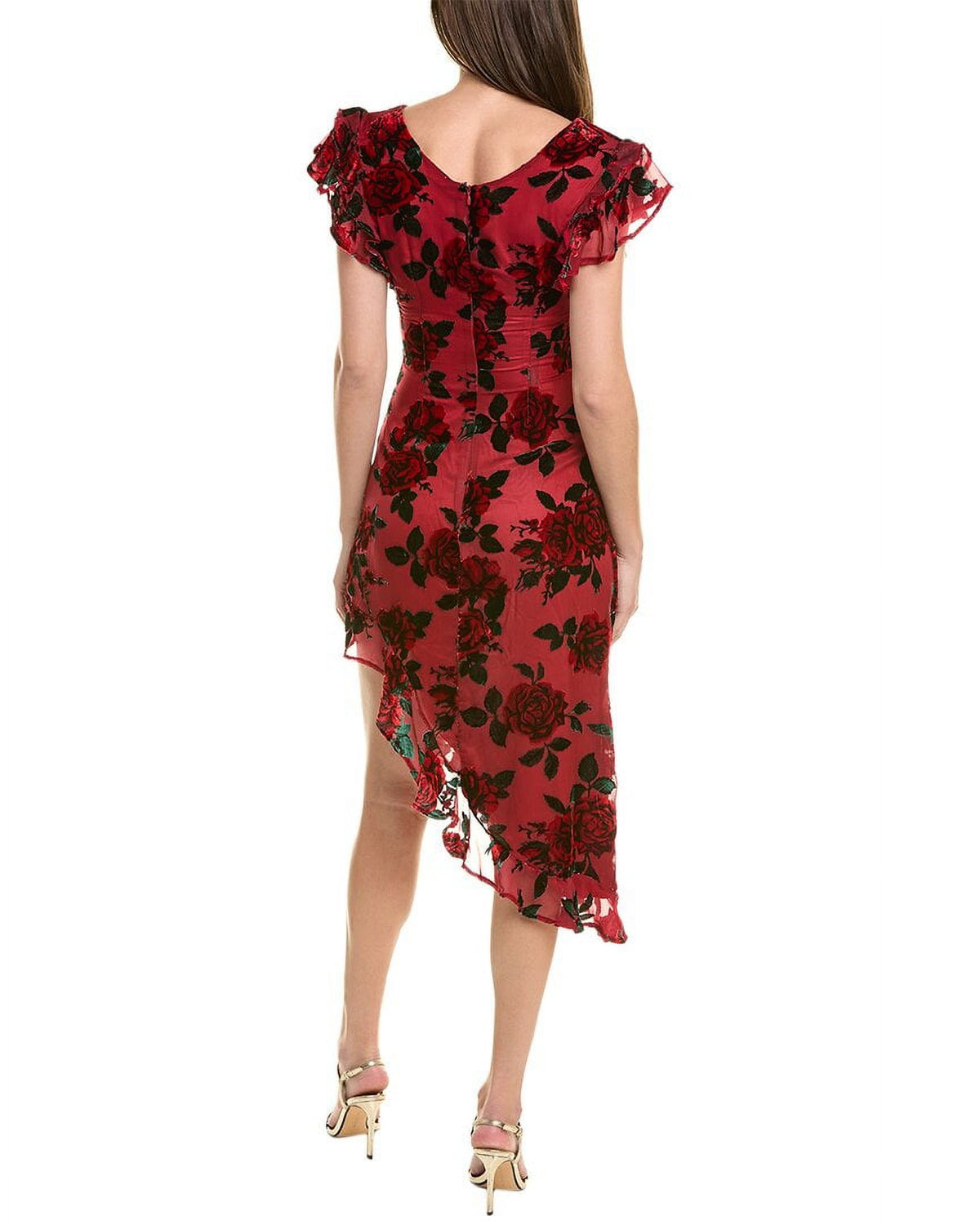 Red Velvet Burnout Midi Dress H38121
