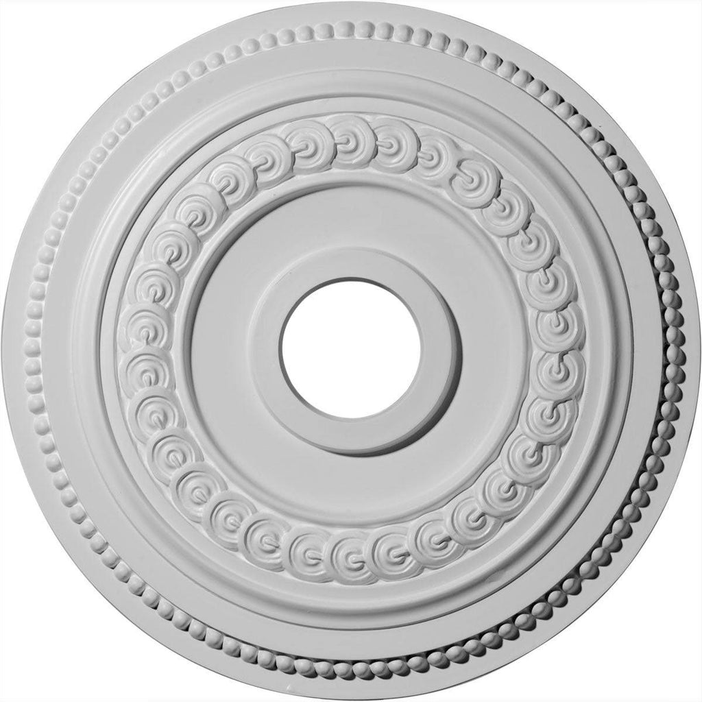 18x22OD x 3 3/8x22ID x 7/8x22P Hand-Painted Ultra Pure White Ceiling Medallion S877