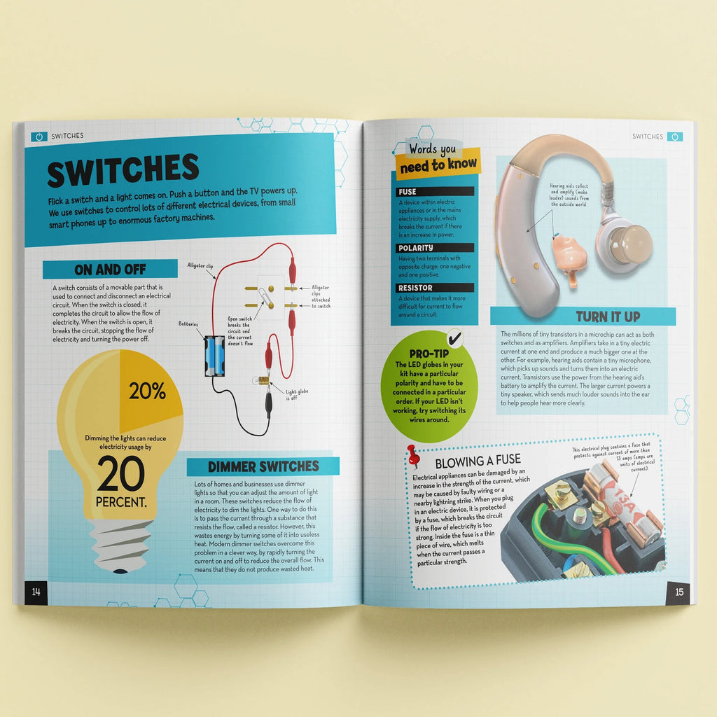 Incredible Electricity Book & Science Educational Kit, 53-Pieces, 64-Page Book G570257