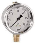 Liquid Filled Industrial Pressure Gauge, 0 to 60 psi, 4" Dial T762