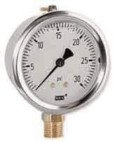 Liquid Filled Industrial Pressure Gauge, 0 to 60 psi, 4" Dial T762