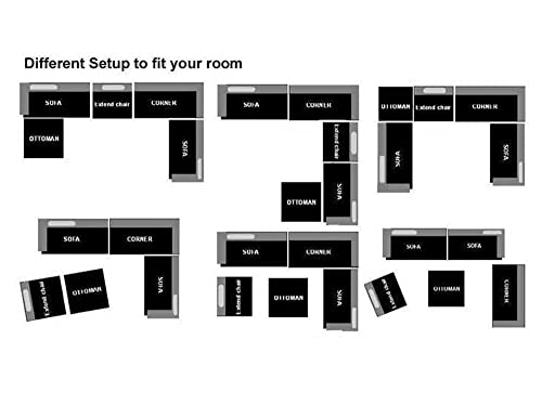 Black Microfiber Fabric Sectional Sofa T4171