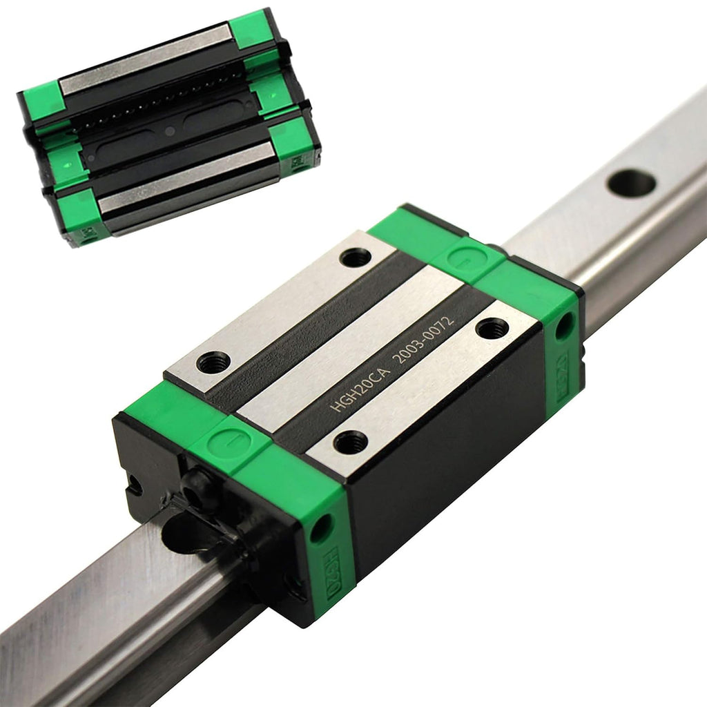 Linear Rail 2X HGR20-1000mm Slide Guideway + 4X HGH20CA Bearing Block Carriage for DIY CNC D187