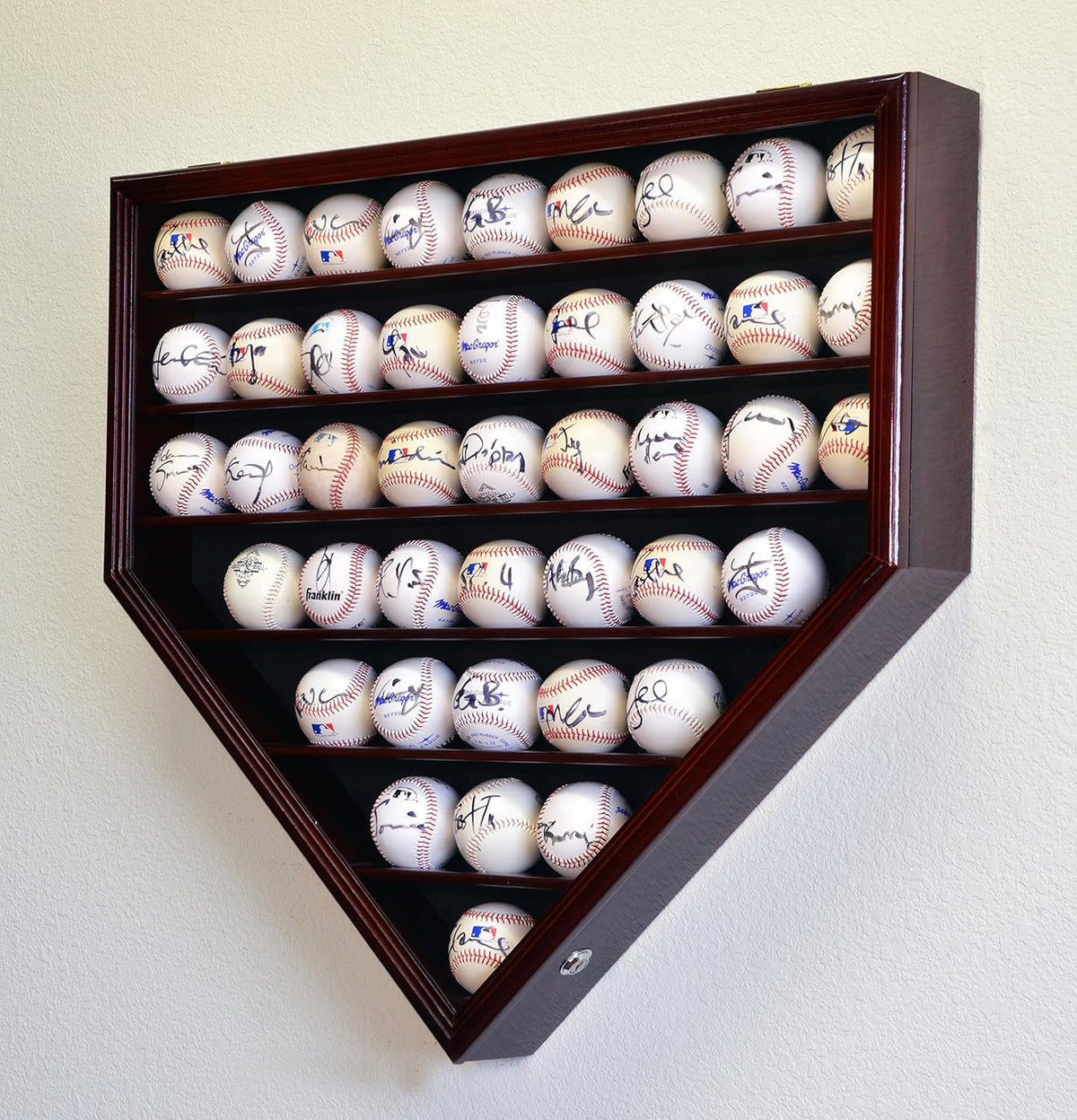 Cherry Baseball Ball Display Case Cabinet Holder Rack F377200
