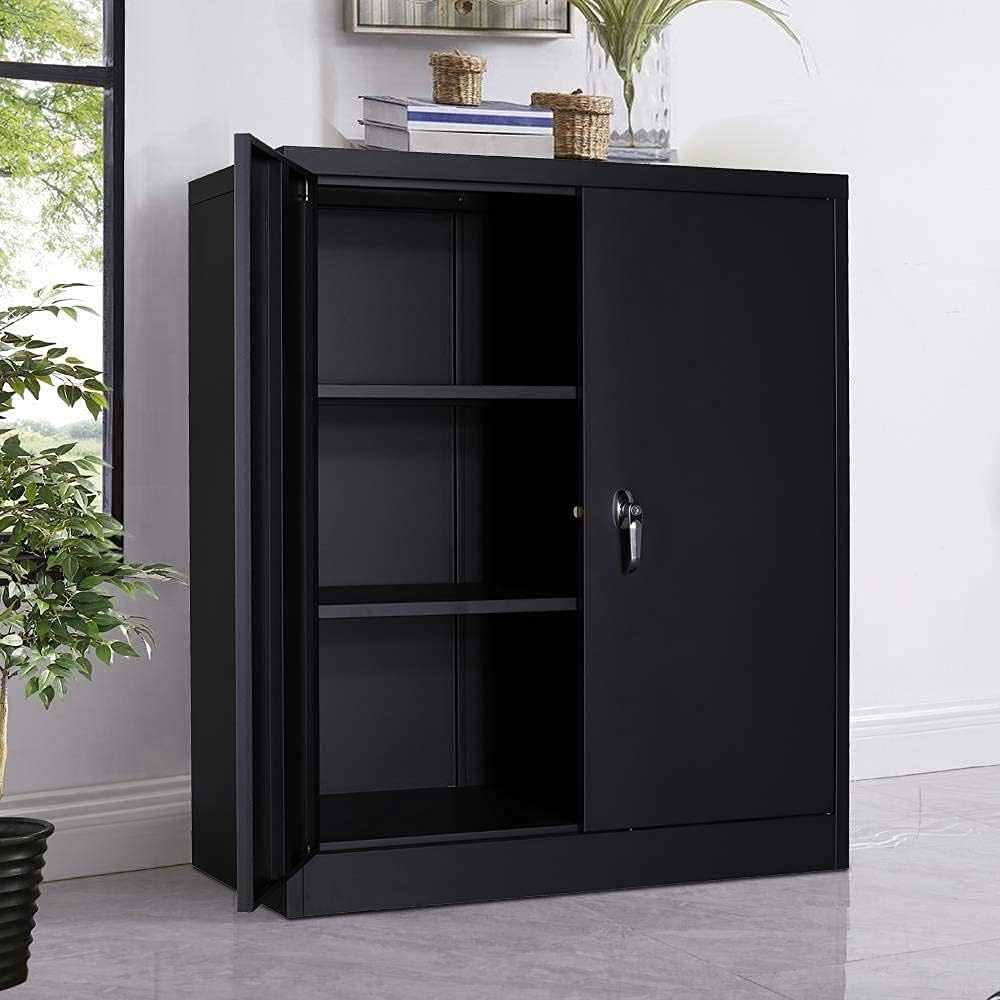 Metal Storage Cabinet with 4 Adjustable Shelves, 72 H, Black A6603