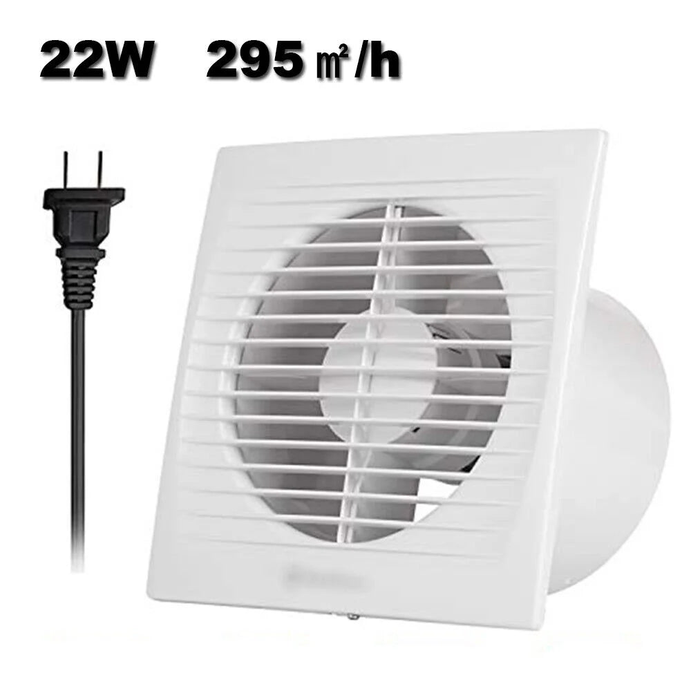 Wall-Mounted Square Exhaust Fan 6" Ventilation Extractor Fan 110V S820404
