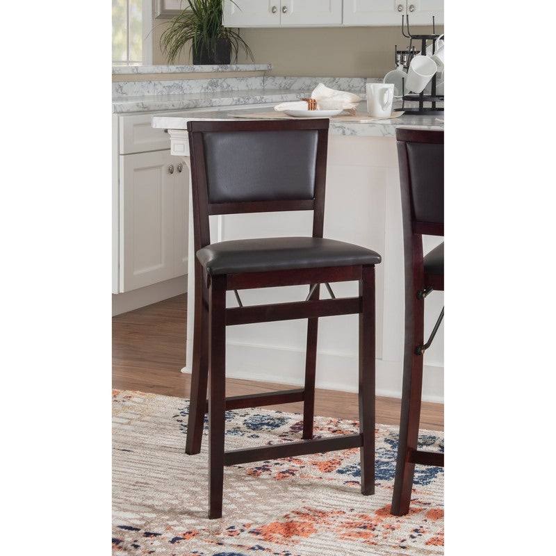 Dark Brown Folding Counter Stool V9371