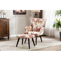 27.1x22 Wide Tufted Polyester Wingback Chair and Ottoman H205