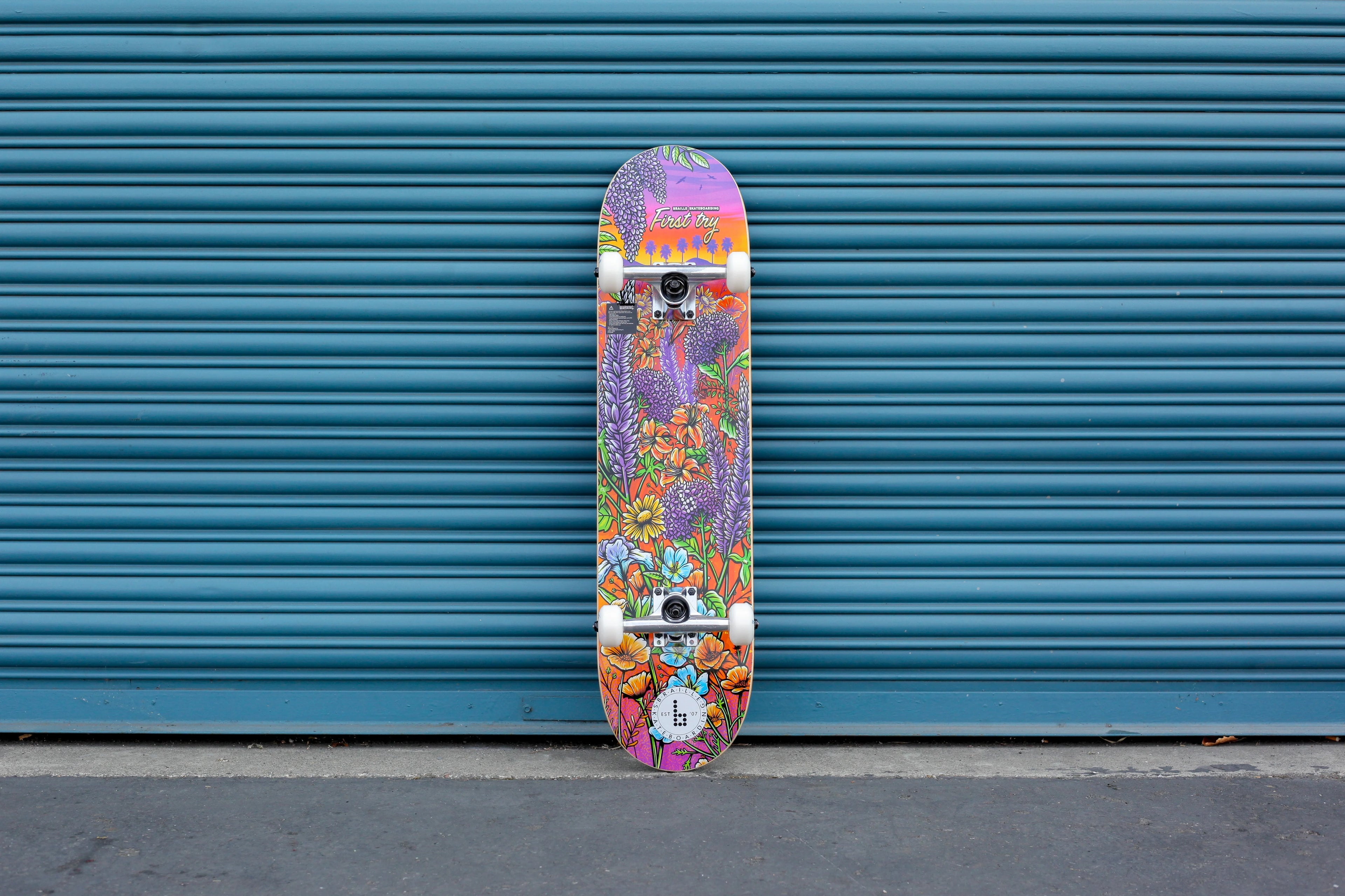 Multicolor 31 In. x 7.75 In. Complete Skateboard with 7-Ply Maple Deck and Abec-7 Bearings F489523