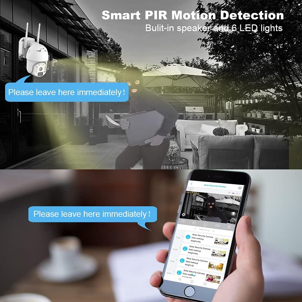 Wireless Solar Rechargeable PTZ Security Camera with Color Night Vision I512111