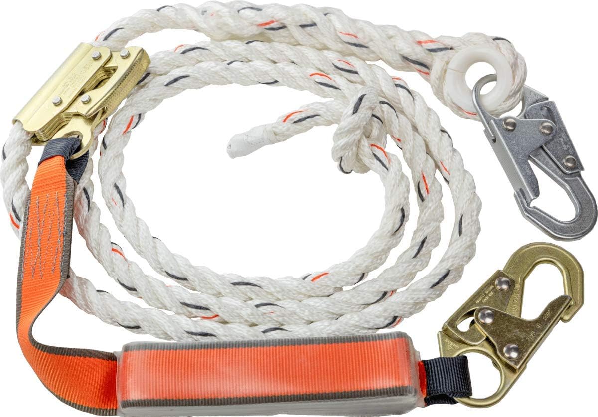 100’ Vertical Lifeline Assembly with Shock Absorber and 18” Extension Lanyard X695