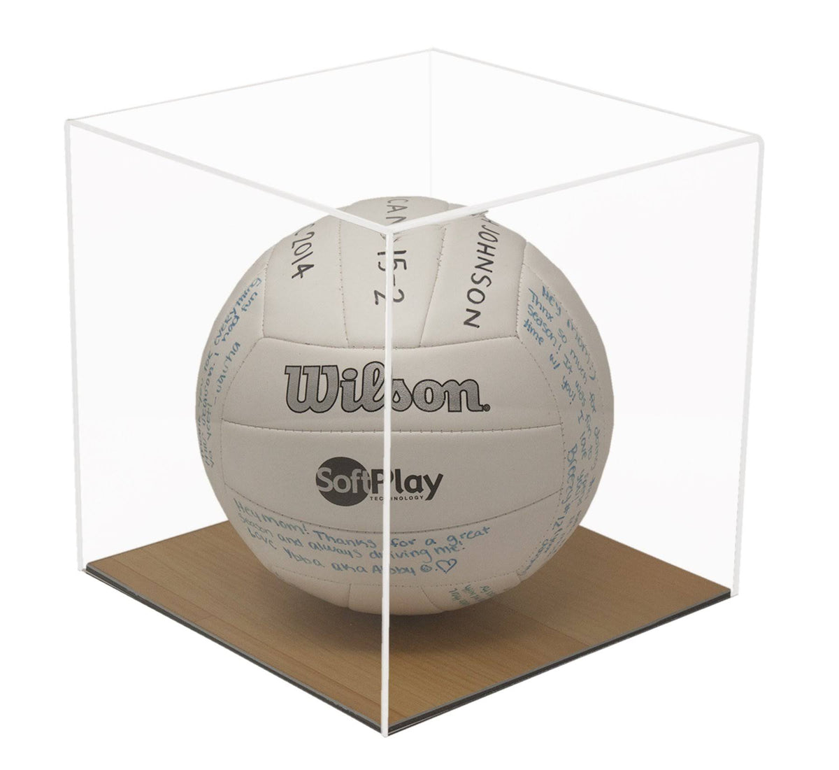 Clear Display Case with Simulated Wood Floor I168