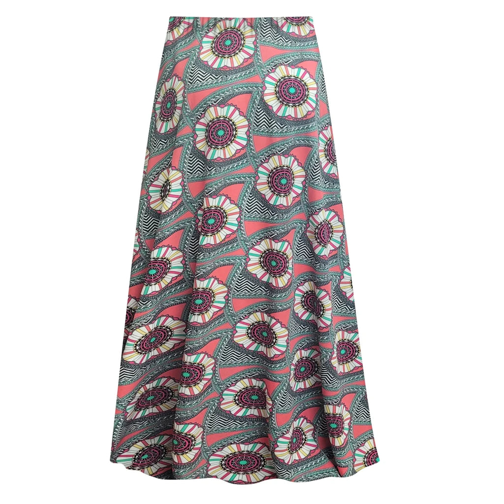 Boho Maxi Skirt with Elastic Waist A-Line X836