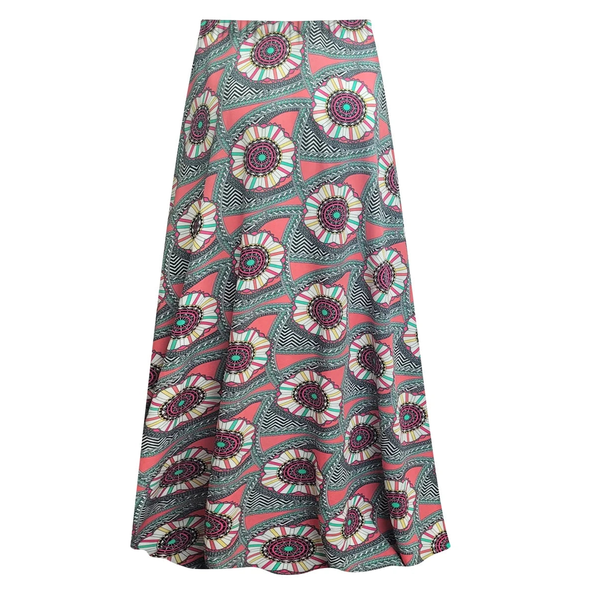 Boho Maxi Skirt with Elastic Waist A-Line X836