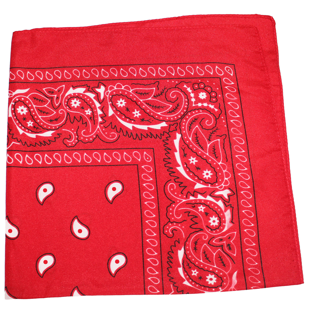 96 Pc 100% Cotton Double Sided Bandanas (Red) D420629