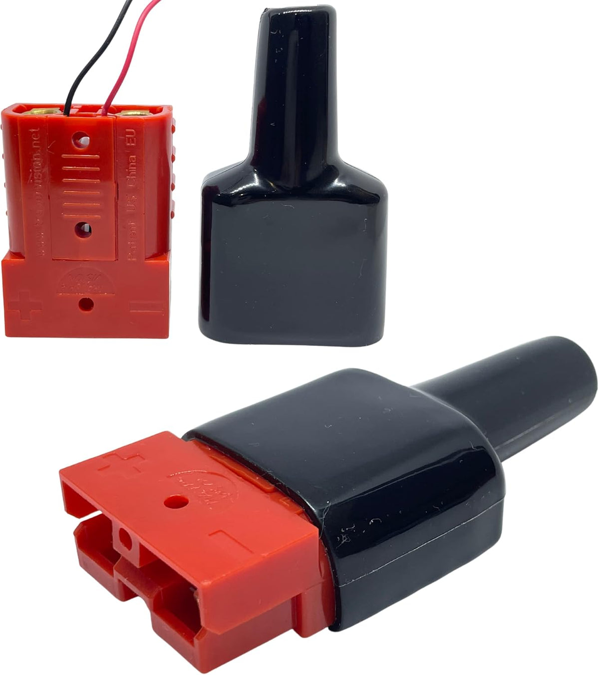 50A Anderson Connector with Dust Cable Sheath Cover, Red 6 pcs T53550