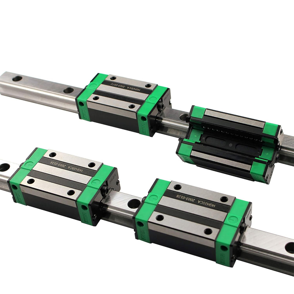 Linear Rail 2X HGR20-1000mm Slide Guideway + 4X HGH20CA Bearing Block Carriage for DIY CNC D187