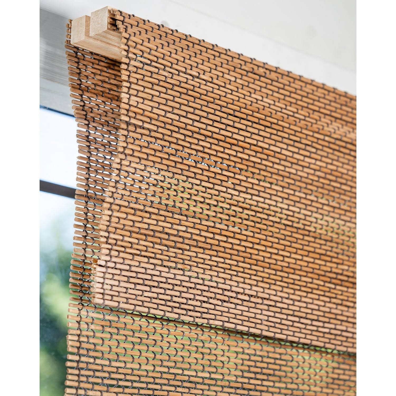 Cordless Bamboo Roman Shades, 29 inch x 64 inch, Brown T90131