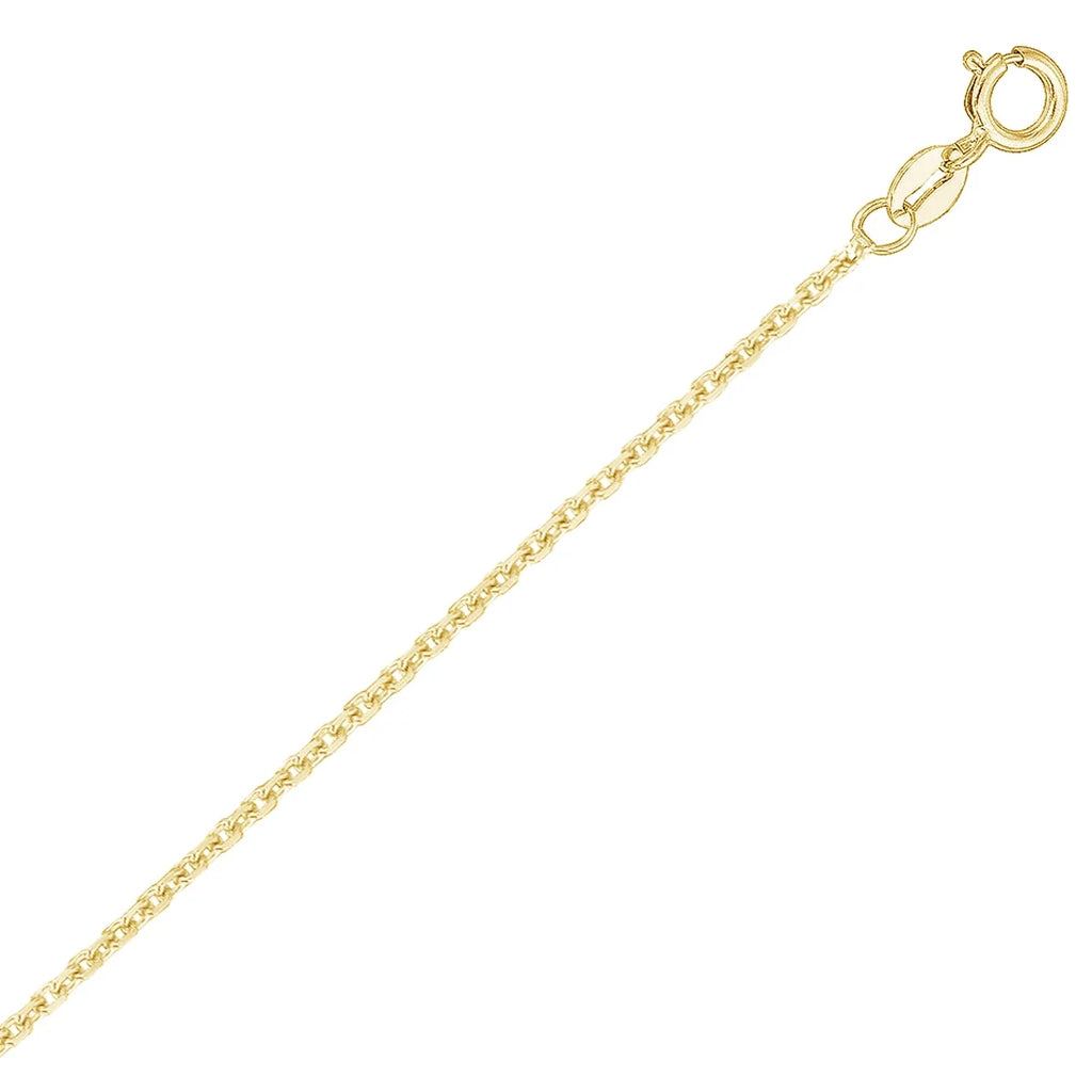 14k Yellow Gold Cable Link Chain Necklace 0.8 Mm 20 Inches Y128