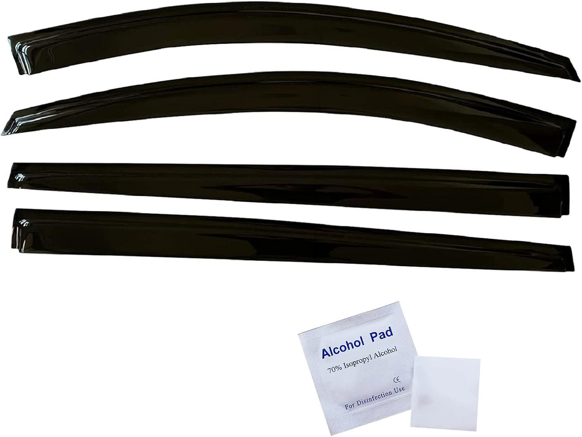 Smoke Tinted Tape-On Side Window Vent Visor Deflectors Rain Guards Pack of 2 C2271