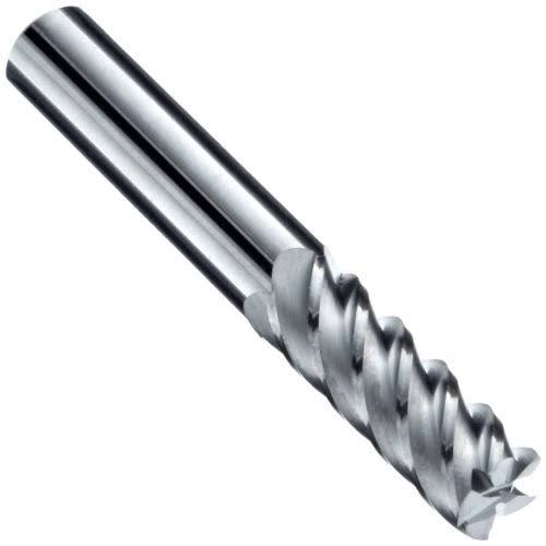 Carbide Square Nose End Mill, Uncoated (Bright) Finish, 45 Degree Helix E2656