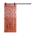 Paneled Wood Barn Door with Installation Hardware Kit L66074