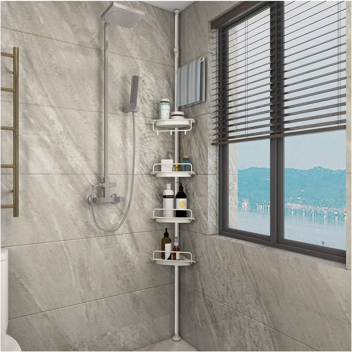 Matte 304 Stainless Steel 4 Tier Corner Shower Caddy Z83404