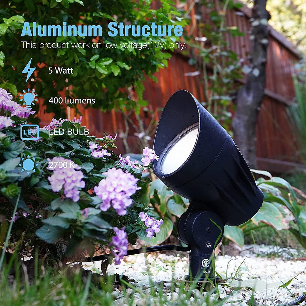 8 Pack 5 Watt LED Landscape Lights 2700K 400 Lumens I989