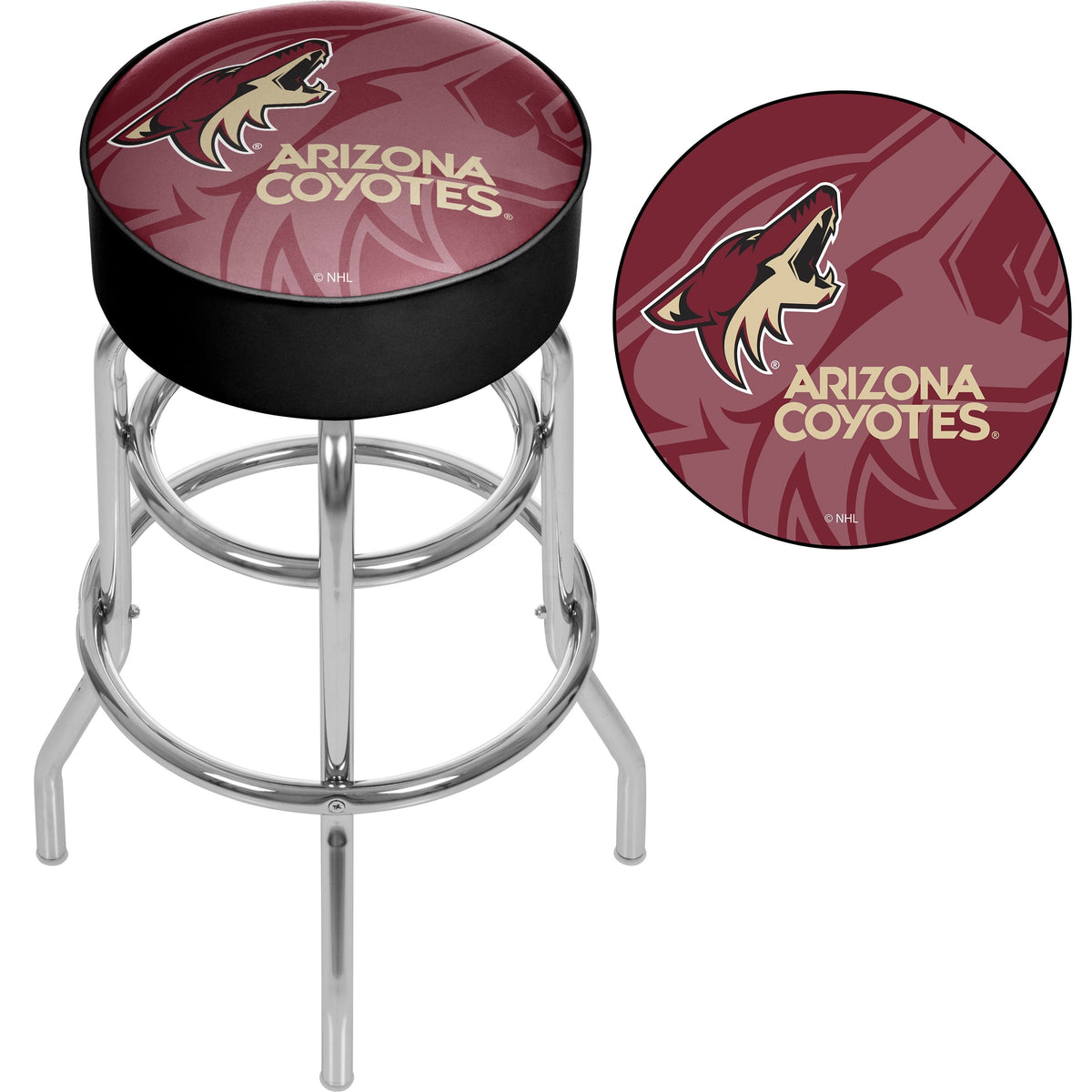 Chicago Blackhawks Chrome Swivel Bar Stool H934