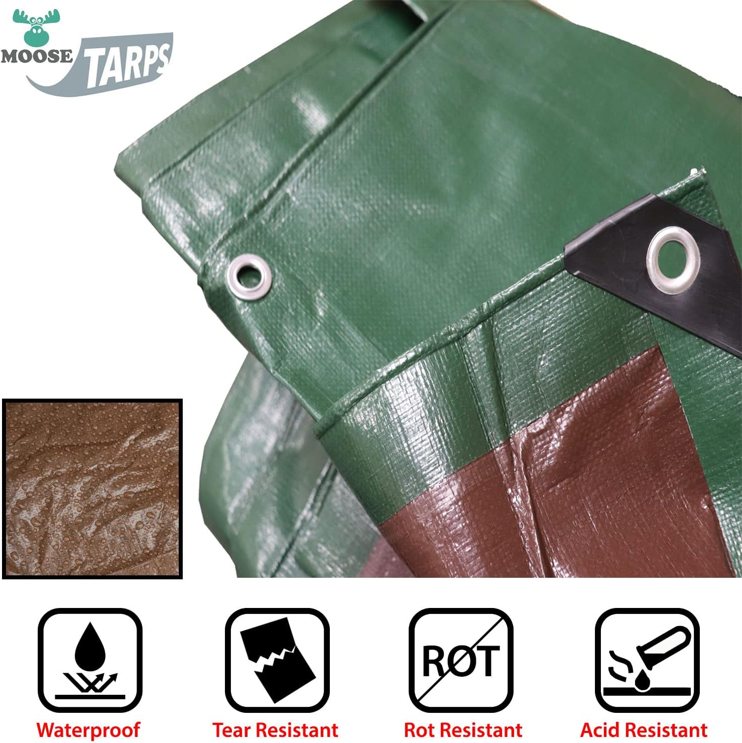 10x12 Foot Waterproof Heavy Duty Reversible Tarp J81420