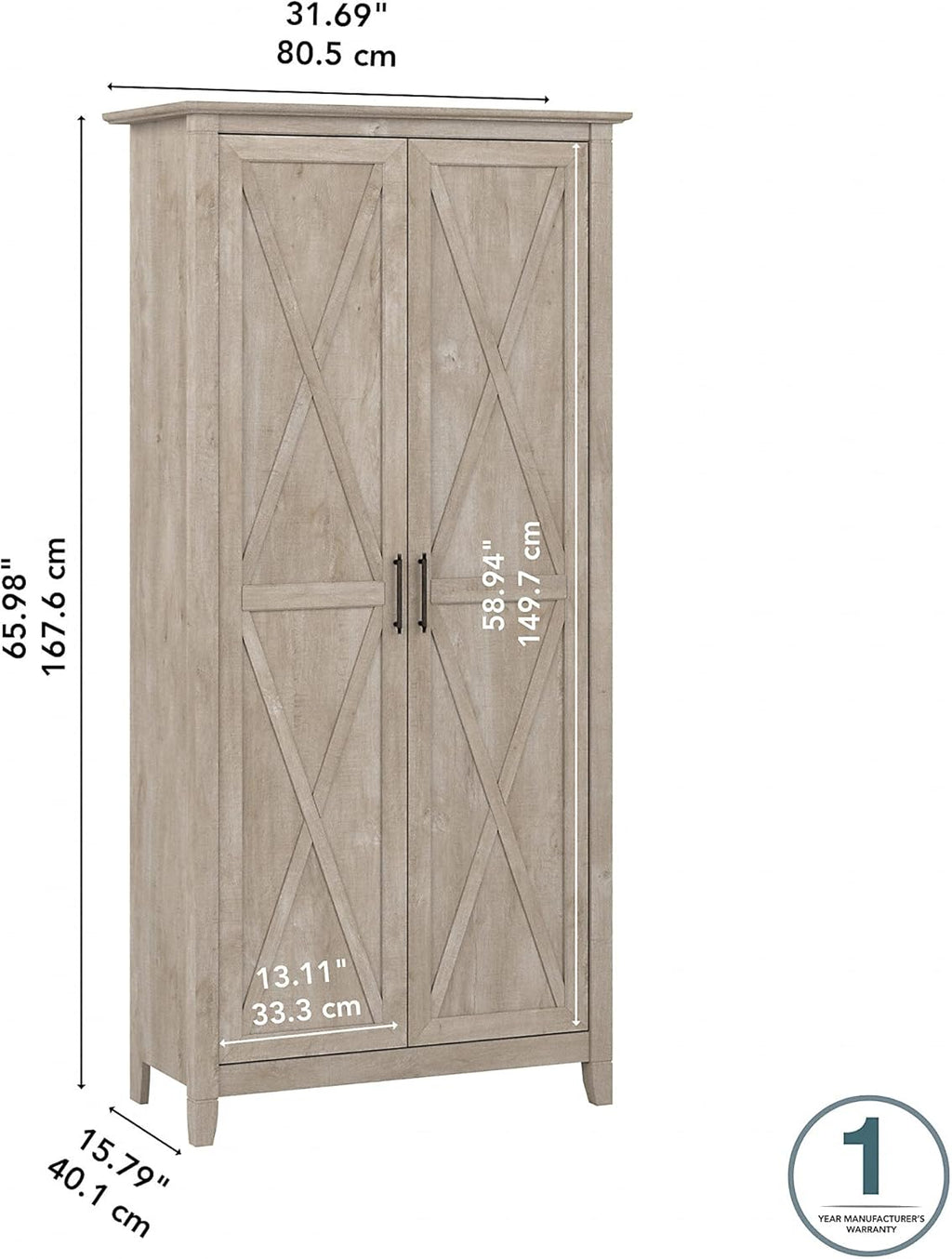 Washed Gray Kitchen Pantry Cabinet X91722
