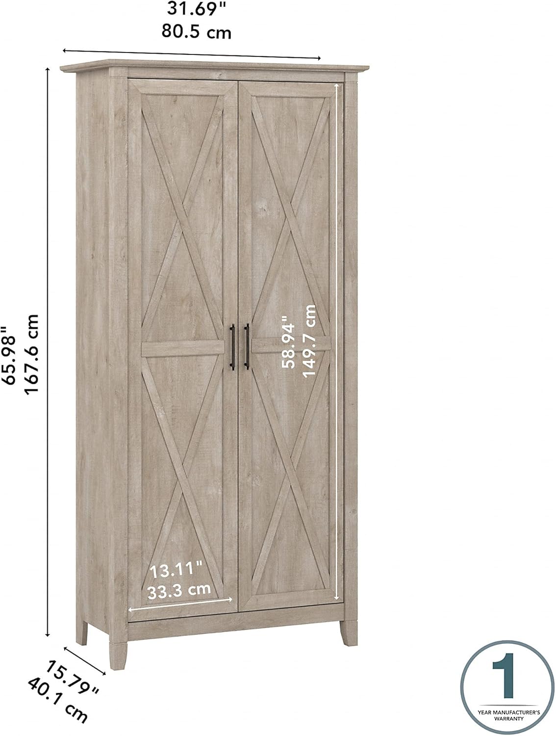 Washed Gray Kitchen Pantry Cabinet X91722