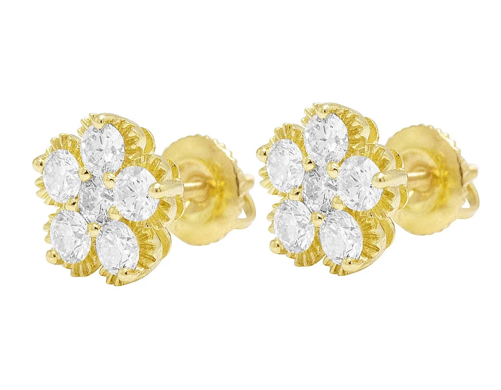 Yellow Gold Diamond Stud Earrings J126
