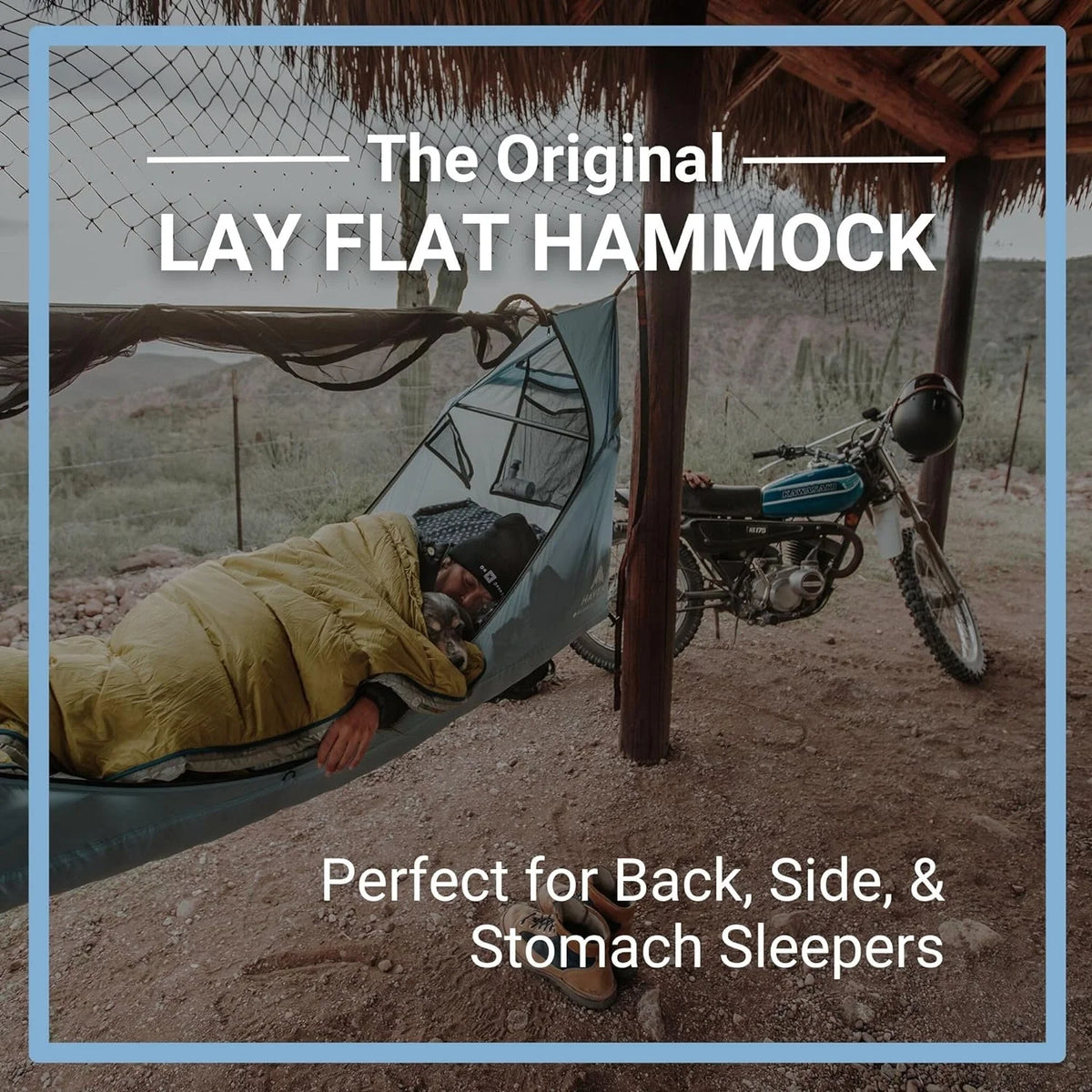 Forest Green Waterproof Lay Flat Hammock Tent with Mosquito Net and Rainfly B46008