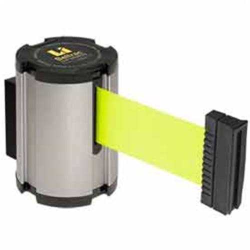 Fluorescent Yellow Wall Mount Retractable Belt Barrier B18501