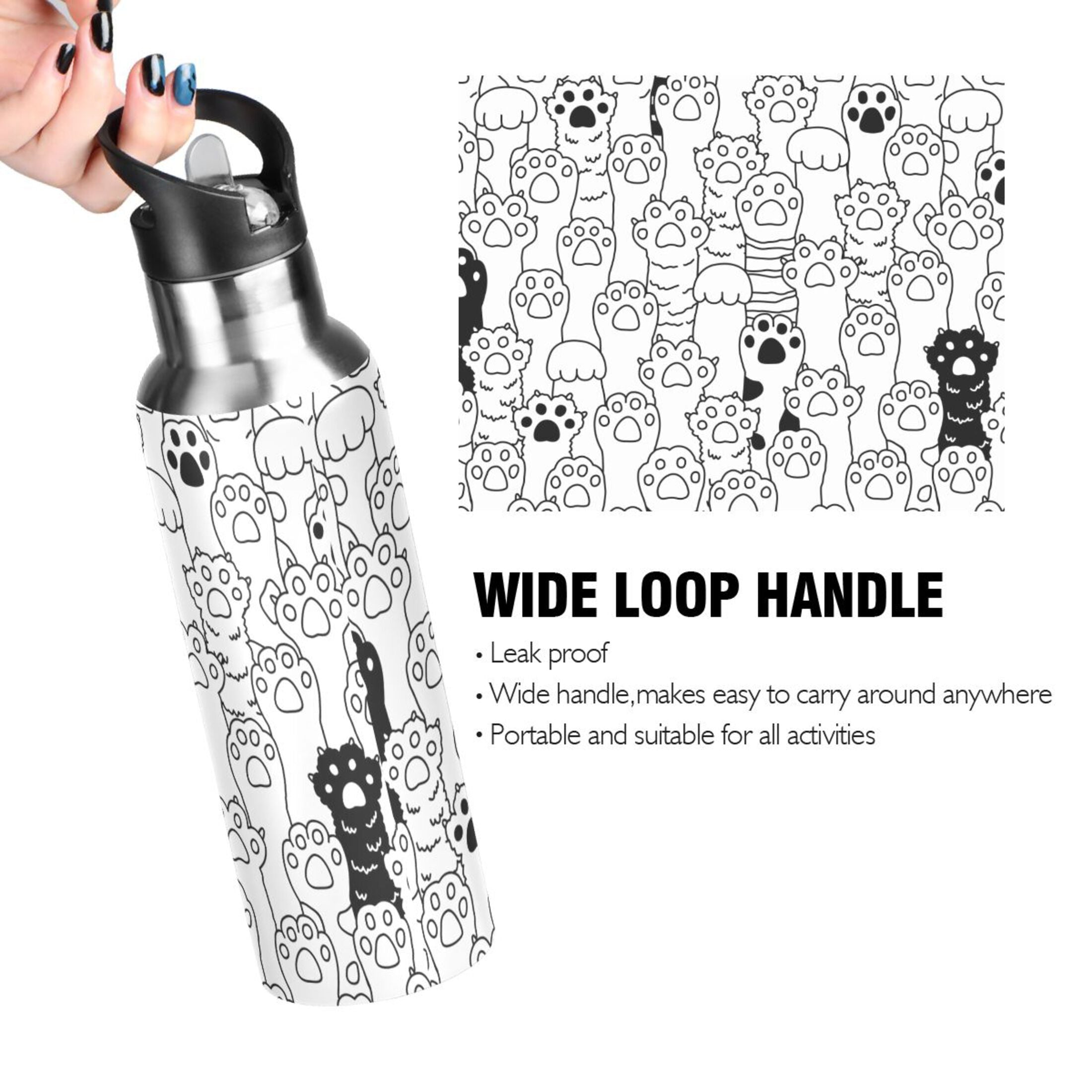 Stainless Steel Insulated Water Bottle with Straw Lid L91970