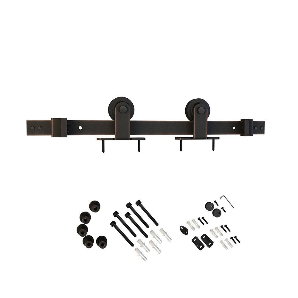 Sliding Barn Door Track and Fitting Set Satin Nickel J3361