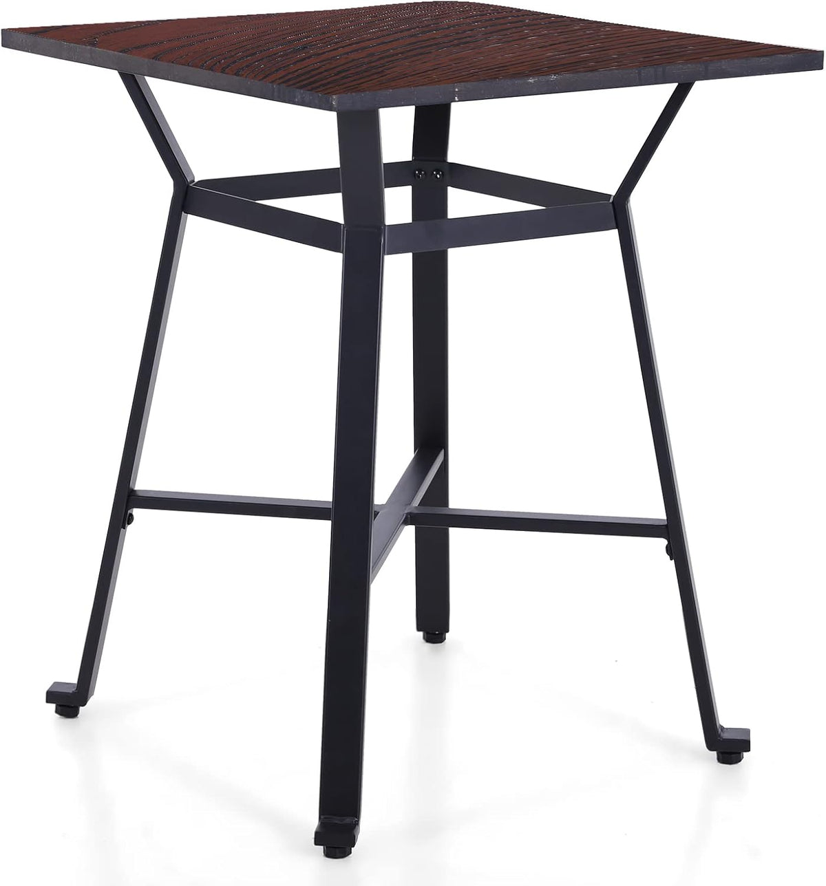 Solid Wood Square Bar Table with Metal Frame M18504