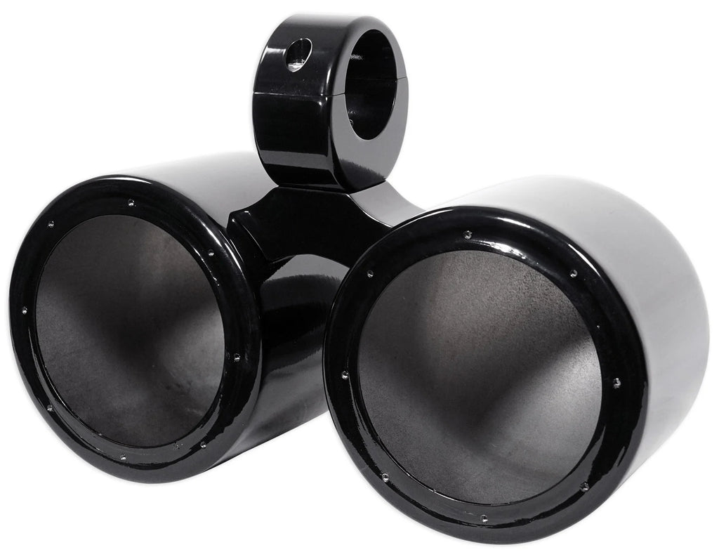 Dual 6.5" Black Aluminum Wakeboard Tower Speaker Pods with Cover S89366