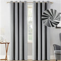 Grey Velvet Blackout Curtains 108 Inches Length 3-Layer Thermal Insulated Grommet Drape 2 Panels X459920