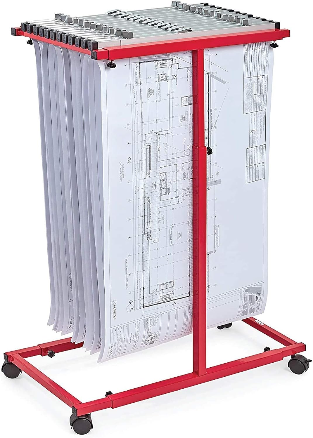 Red Adjustable Vertical Poster Display Rack F374566