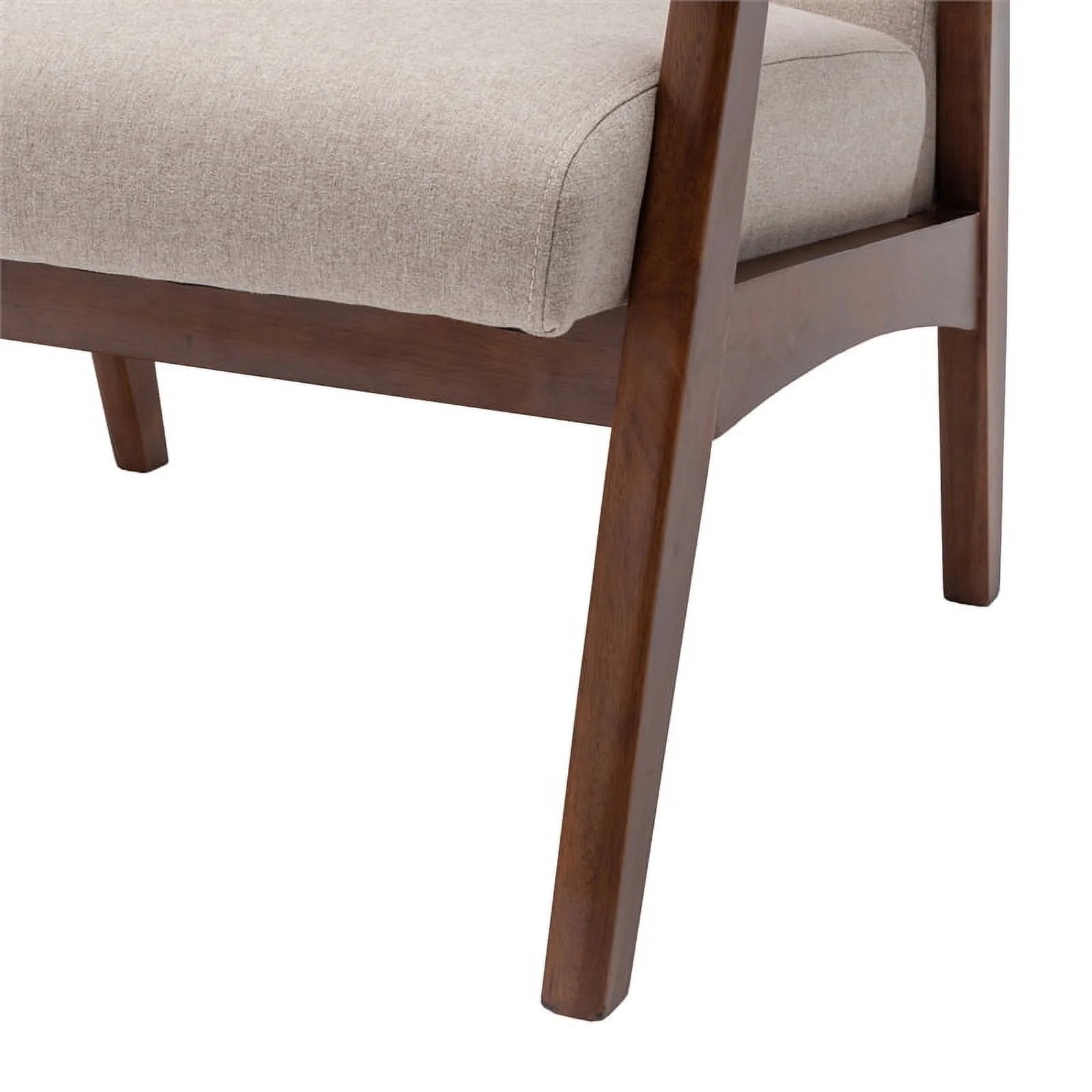 Accent Chair and Ottoman Set in Sandy Beige Fabric T122